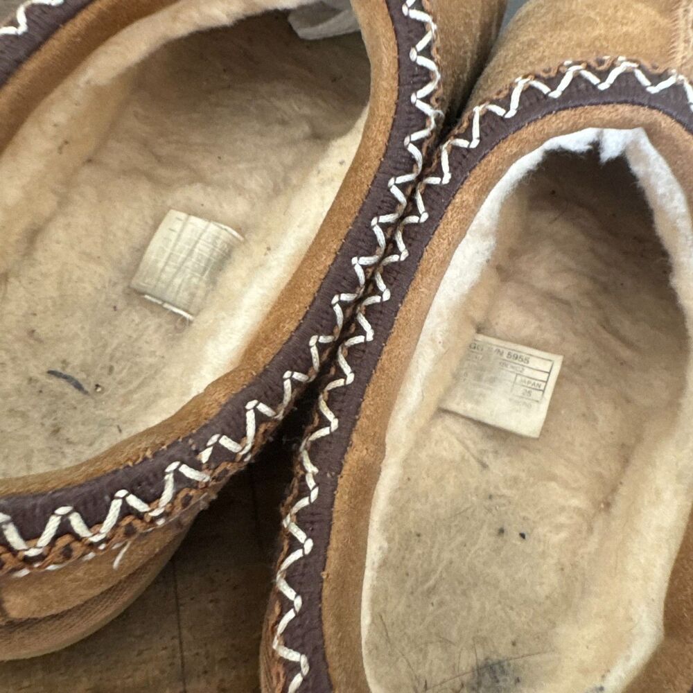 UGG Tasman Slippers Womens 8 Chestnut Suede Sheepskin Casual Comfort Shoes - Picture 5 of 10
